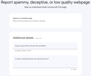 Google Spam Report Clarify